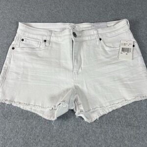 STS Blue Woman 31 White Boyfriend Short 9"Mid Rise  Zipper Pockets Casual Summer
